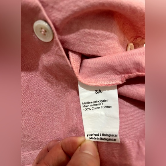 Sonia Rykiel Paris Cotton Oxford Pink Short Sleeve Shirtdress Girls Size 8 - Picture 8 of 8